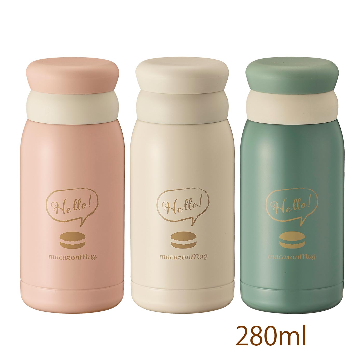 日本 ALLGO 馬卡龍造型不鏽鋼保溫瓶 280ml 水壺＊夏日微風＊