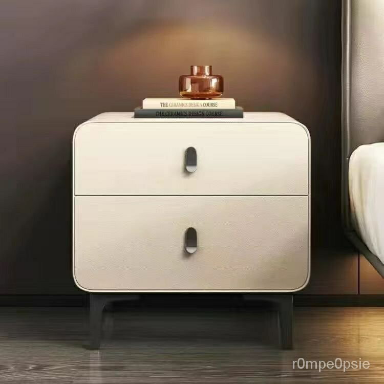 【熱銷免運🚛】實木床頭櫃2023新款極簡實木臥室床邊奶油收納櫃簡約輕奢高級
