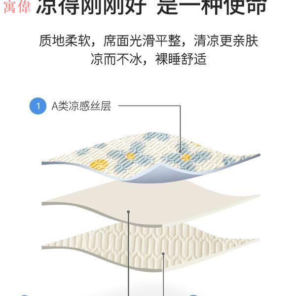 簡約精品泰國涼蓆床笠款三件式夏季可水洗空調冰絲軟席子床單夏天新款單人 雙人 床上用品 高品質舒適 2
