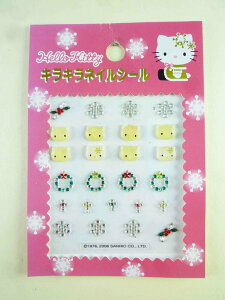 【震撼精品百貨】Hello Kitty 凱蒂貓 KITTY貼紙-指甲貼紙-聖誕花圈 震撼日式精品百貨