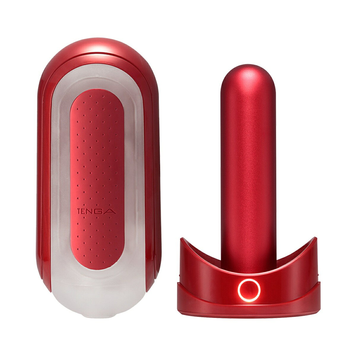 超值★ TENGA FLIP 0  ( ZERO )  RED  【 熱情紅+暖杯器 】  WARMER 重複使用飛機杯/自慰杯