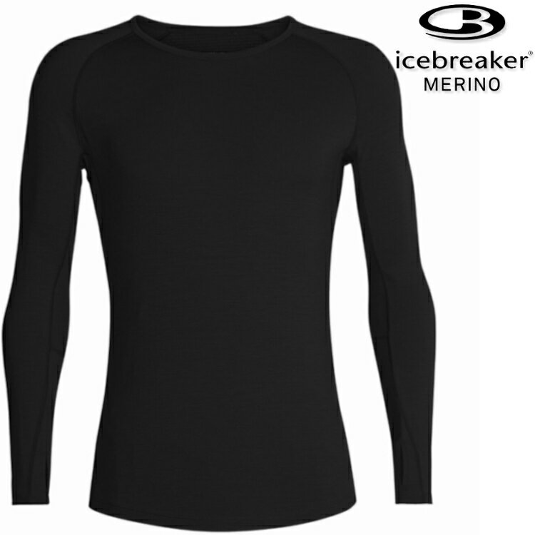 Icebreaker ZONE BF200 男款 網眼透氣保暖長袖上衣/美麗諾羊毛排汗衣 104355 001 黑