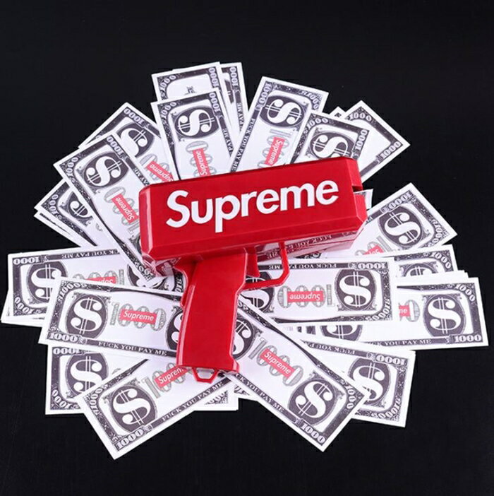 噴錢玩具槍 吐射鈔票槍Supreme