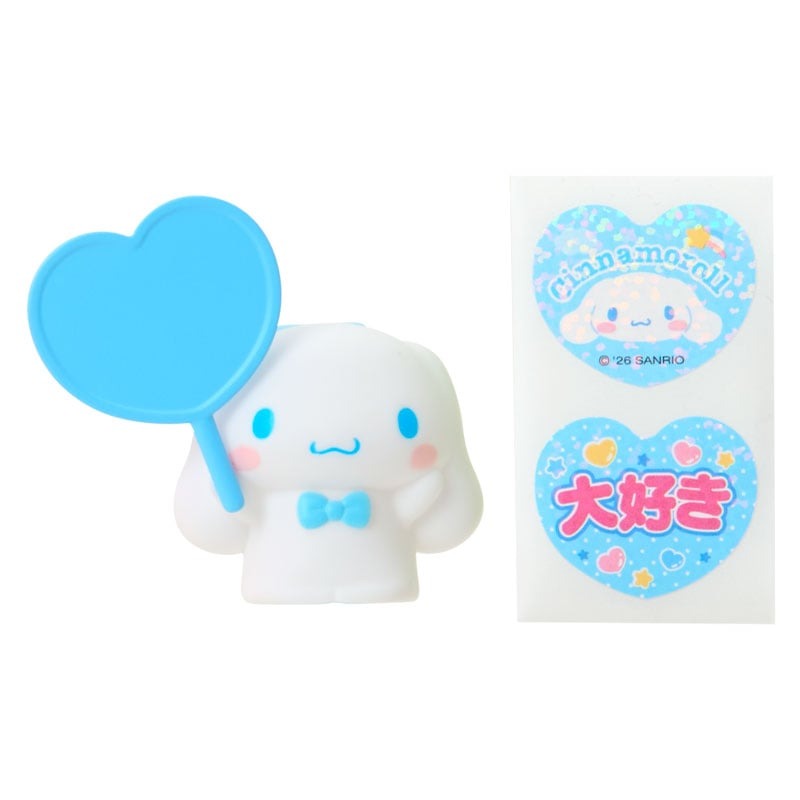 asdfkitty*三麗鷗 藍盒 大耳狗 應援扇造型夾子 手指玩偶 附貼紙-名片夾 相片夾-日本正版商品