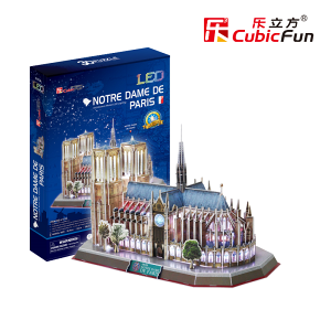 3D Puzzle LED燈飾立體拼圖 - 世界建築 【法國巴黎聖母院】L173h 玩家級 149片