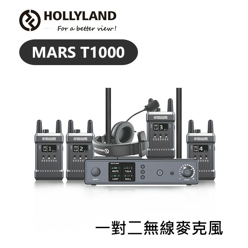 【EC數位】HollyLand Mars T1000 全雙工對講機設備 對講機 動圈式耳機麥克風 1000英尺