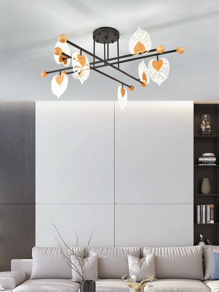 新款客廳吊燈設計師創意個性餐廳燈具樹葉大氣北歐簡約臥室燈