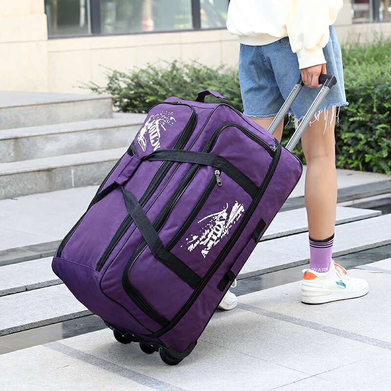免運 牛津布時尚拉桿包防水耐磨大容量旅行包男女通用外出輕便行李包