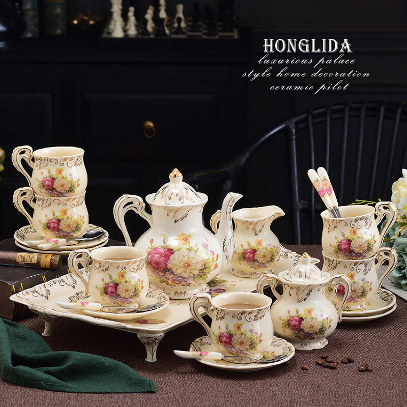歐式咖啡杯具套裝家用英式喬遷新居閨蜜結婚禮物高檔陶瓷茶具套裝