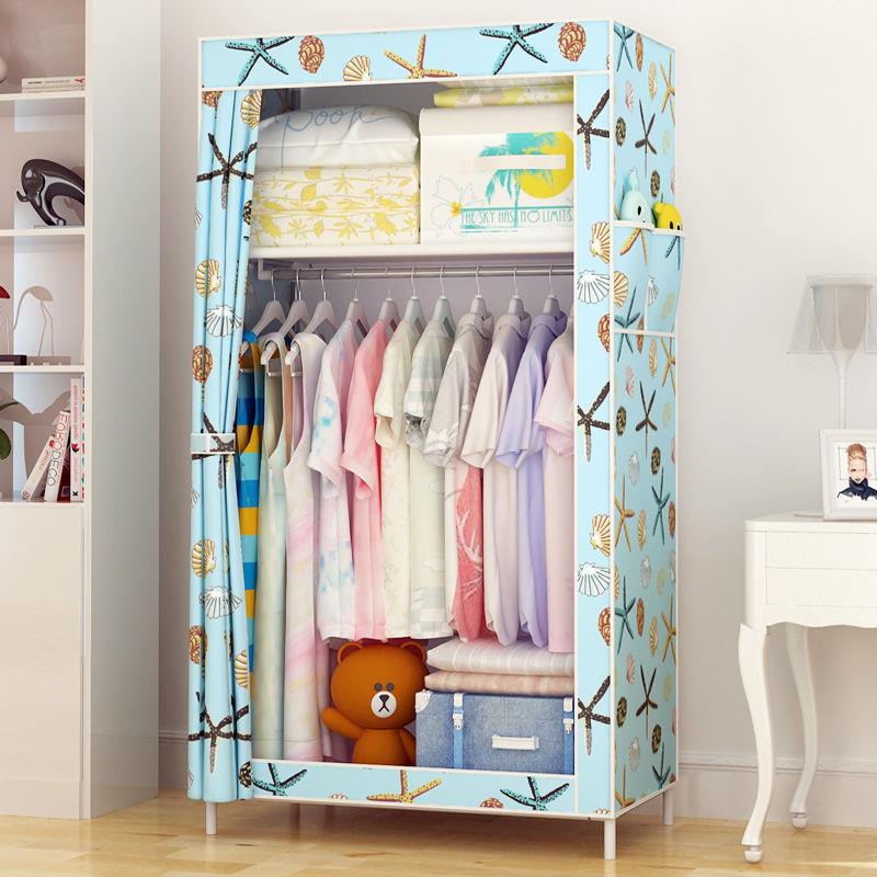冠騰加高單人簡易組合衣柜 創意衣物收納柜魔片組裝大號韓式衣櫥