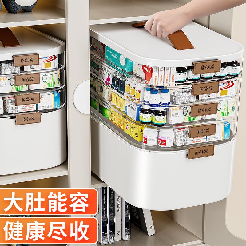 免運速發 開發票 收納盒 佳幫手藥箱收納箱家用收納盒大容量多層可視大號醫藥箱全套家庭版
