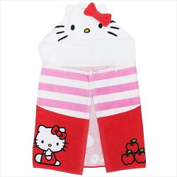 Hello Kitty 扣式 浴巾 付 帽子 毛巾 海灘巾 泳巾 KT 凱蒂貓 三麗鷗 日貨 正版 授權 J00030196