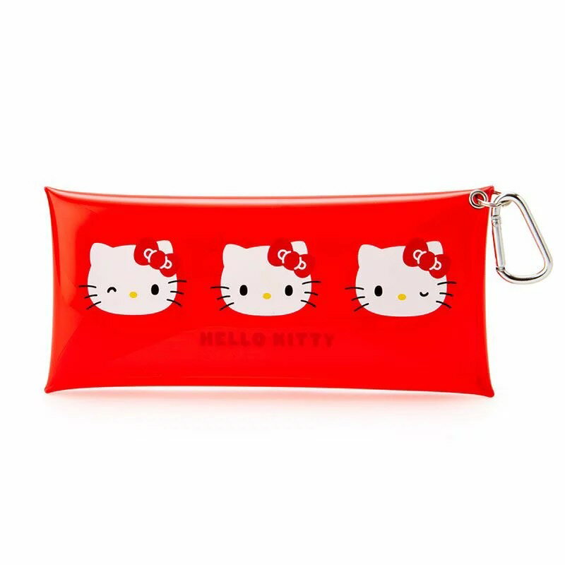 【震撼精品百貨】凱蒂貓_Hello Kitty~日本SANRIO三麗鷗 KITTY透明扣式收納包 化妝包 筆袋*49205