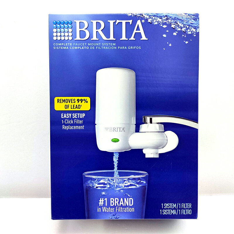 [3美國直購] 新款 BRITA Complete 54811 On Tap 水龍頭式淨水器含濾芯指示燈 (白色) (含濾芯/濾心)