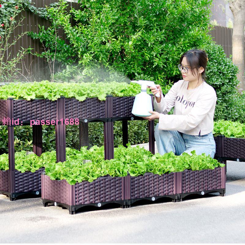 種菜專用種植箱神器家庭陽臺戶外樓頂特大號清倉長方形塑膠花盆箱