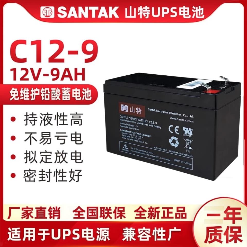 {公司貨 最低價}山特蓄UPS電池不間斷電源專用內置電池C12-7AH/9AH TG500 TG1000