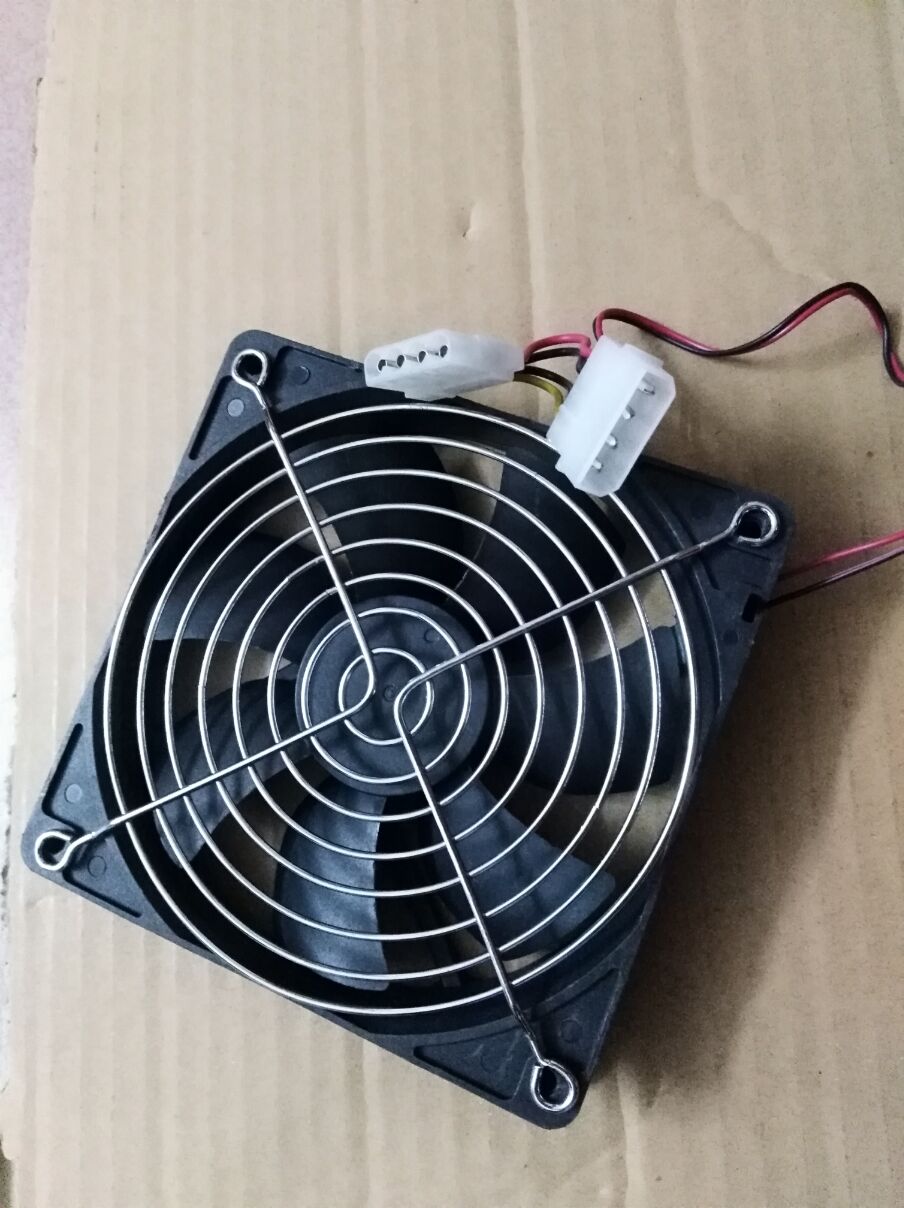 全新電腦12CM機箱電源風扇12025二線電源雙介面散熱器網罩12V靜音