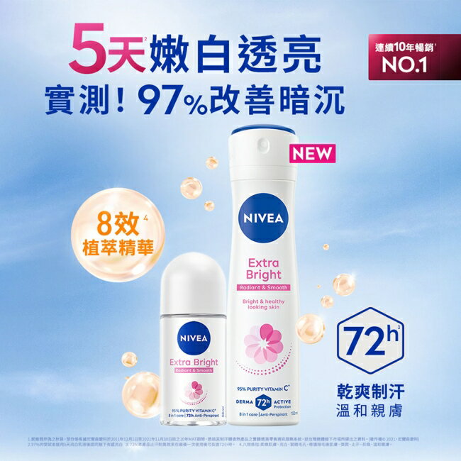 妮維雅 NIVEA 止汗爽身噴霧150ml  美白系列 2