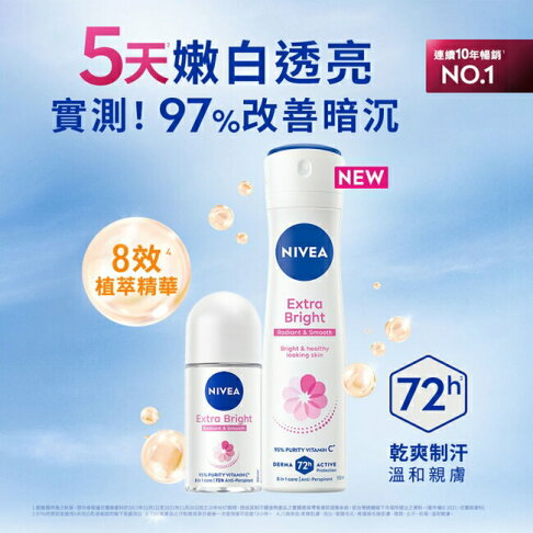 妮維雅 NIVEA 止汗爽身噴霧150ml 美白系列 2