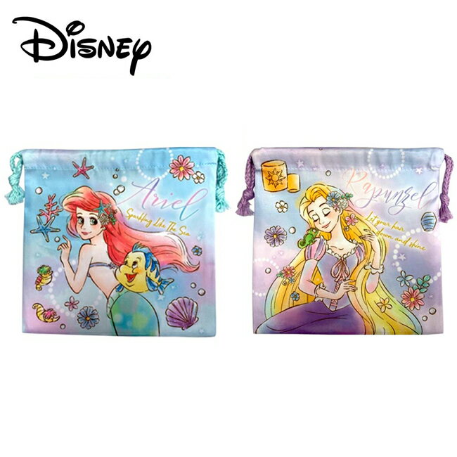 【日本正版】迪士尼公主 抽繩束口袋 收納袋 束口袋 小物收納 小美人魚 長髮公主 迪士尼 Disney