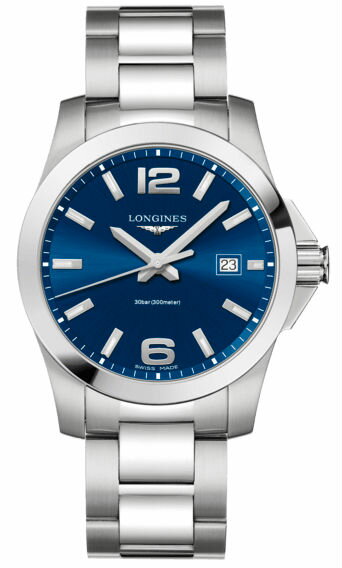 LONGINES 浪琴錶 L37594966 征服者系列 優雅經典腕錶/藍面41mm
