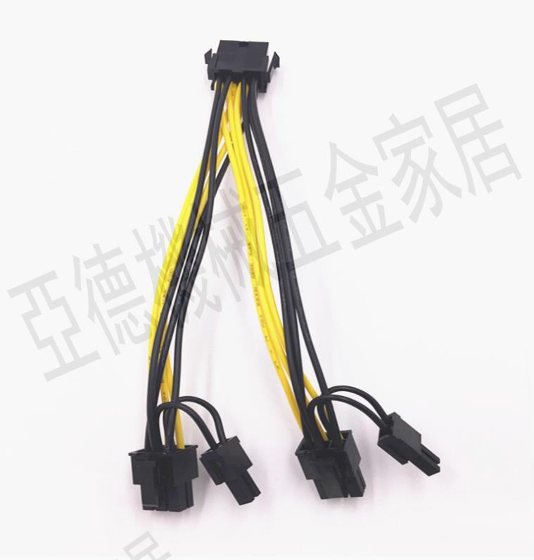 【299出貨】顯示卡8PIN轉雙8PIN顯示卡8P公轉雙6+2pin母顯卡一分二帶編織網轉換線【亞德機械五金家居】