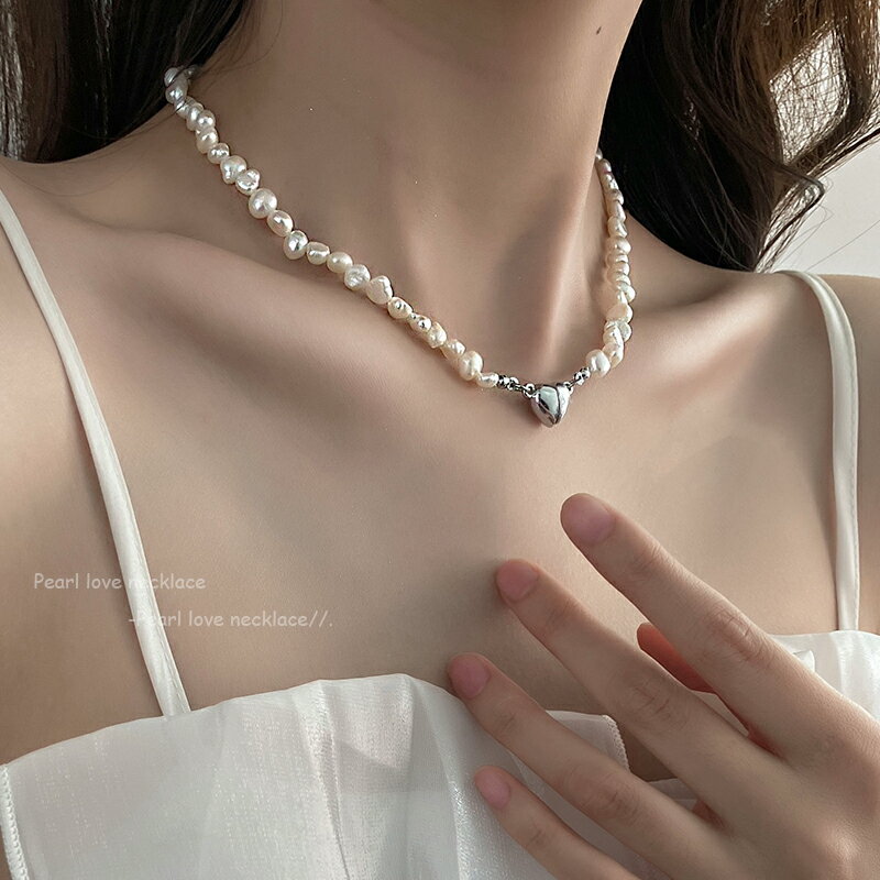 巴洛克天然珍珠項鏈女輕奢小眾設計感高級鎖骨鏈2022年新款頸鏈夏