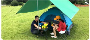 戶外帳篷野營露營野餐防雨防曬野炊裝備用品涂銀遮陽涼棚