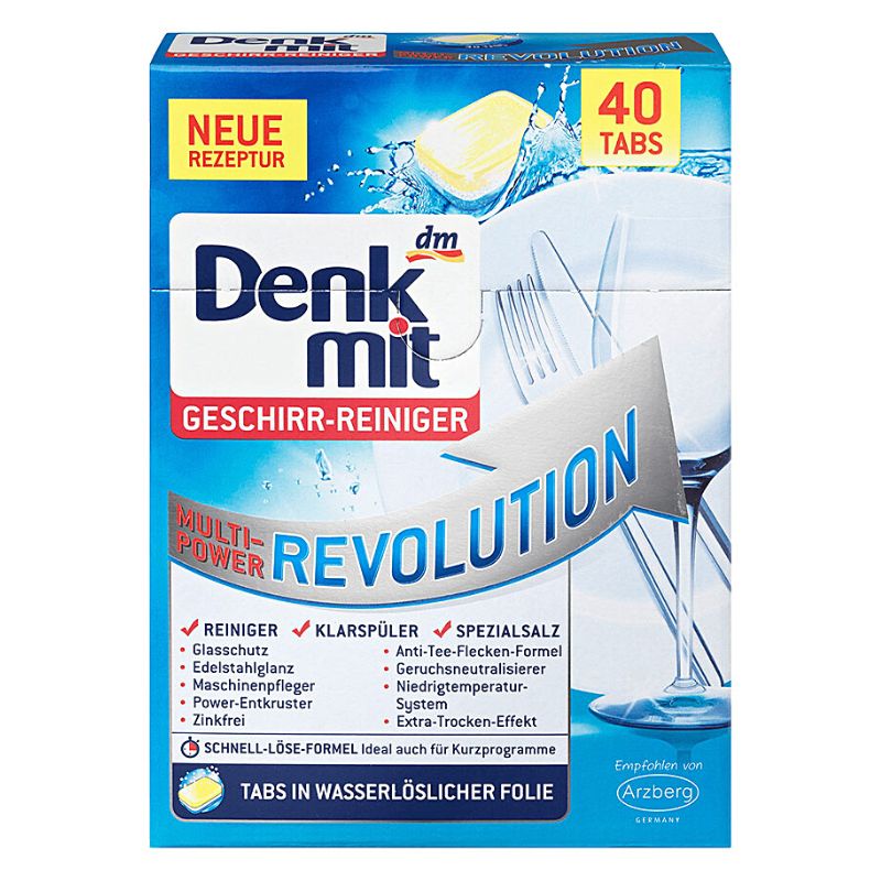 德國 Denkmit 水溶性碗盤清潔錠 40st 廚房 碗盤 清洗 清潔 洗碗機 附發票【心心哈德】現貨 全館499超取免運｜全場下殺★滿額再享折扣