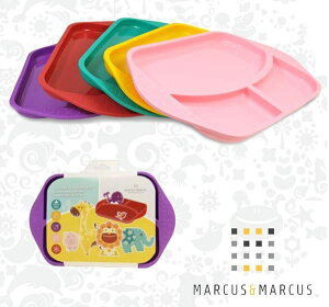 加拿大MARCUS&MARCUS動物樂園矽膠兒童餐盤(鯨魚紫/獅子紅/長頸鹿黃/大象綠/粉紅豬)