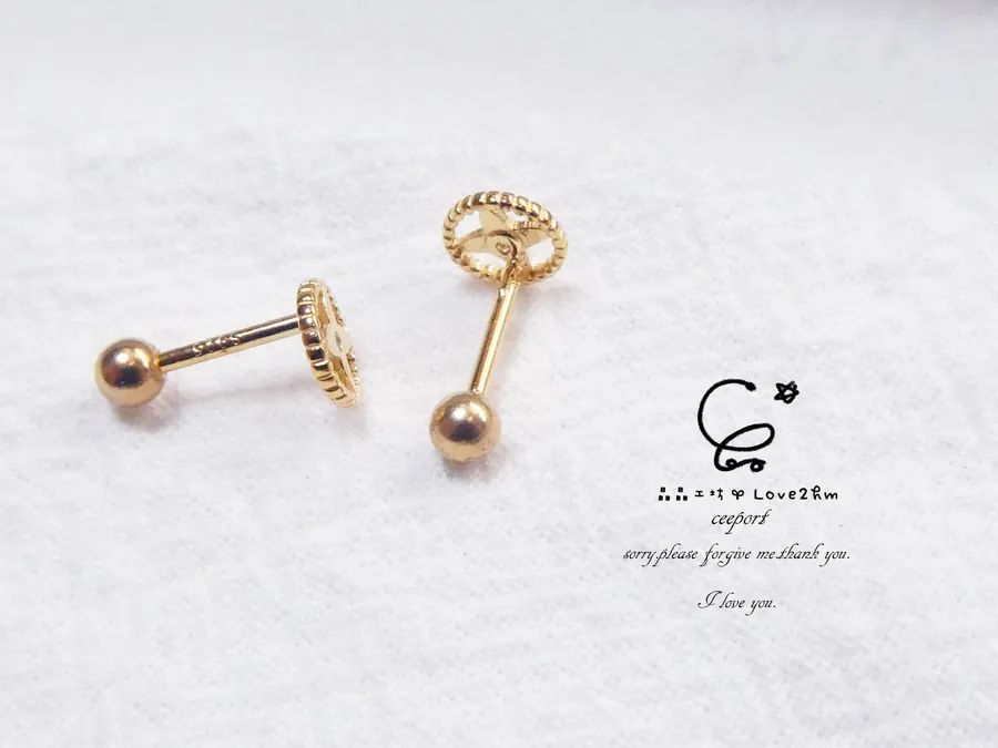 s925純銀鎖扣耳環十字花 鋯石 純銀耳環 925純銀 鍍黃金 晶晶工坊-love2hm 241303 1