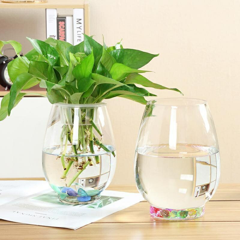 水培植物玻璃瓶 綠蘿花瓶花盆玻璃圓球水養魚缸器皿容器送定製欄