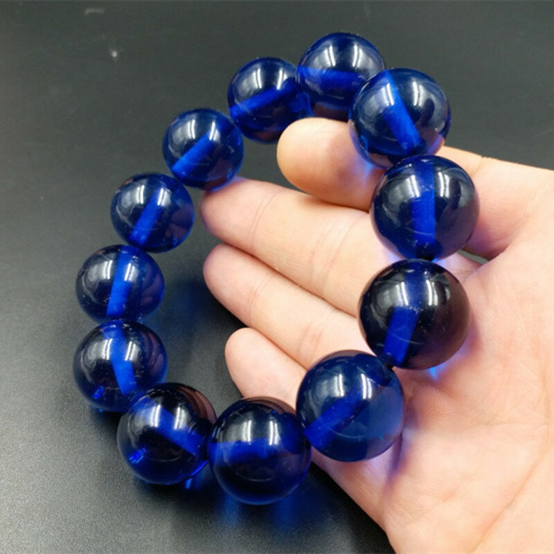 高檔精美新款 仿琥珀圓珠手鏈 透明藍珀手鏈琥珀手串廠家直銷