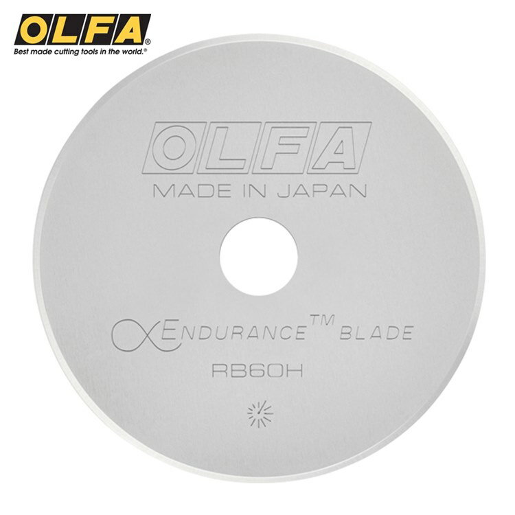 又敗家@OLFA超耐久鎢鋼刀片拼布刀用圓形刀片RB60H-1(60mm圓形替刃)適RTY-3/GH/G/NS/DX滾輪式圓型刀片【全館299超取免運】【APP下單點數4倍送】