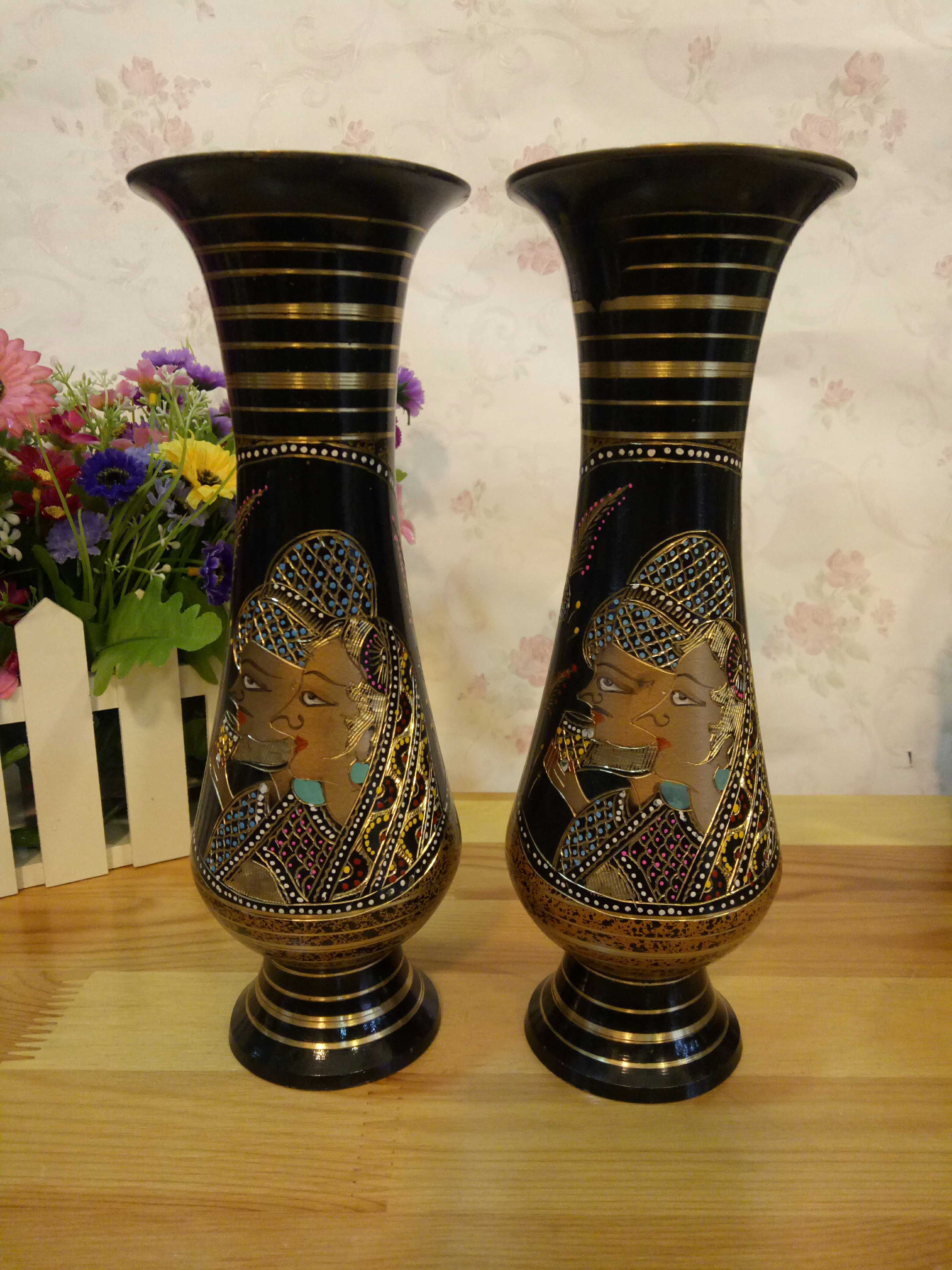 純手工進口銅器巴基斯坦銅雕手工藝品花瓶擺件禮品1入