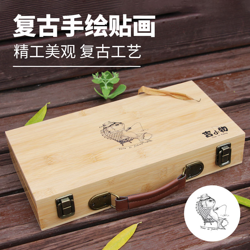 免運 可開票 吉小物日式小物釣箱竹手工收納箱復古露營兒童大容量釣箱硬殼溪流 快速發貨
