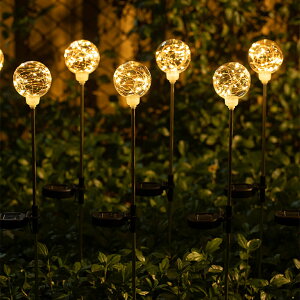 太陽能LED銅線圓球插地燈蘆葦婚慶氛圍裝飾櫥窗景觀戶外花園庭院