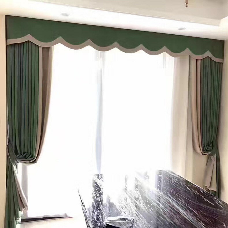 【優選百貨】窗簾定制 高檔純色涂層遮光布北歐全遮光 酒店大堂餐廳別墅窗
