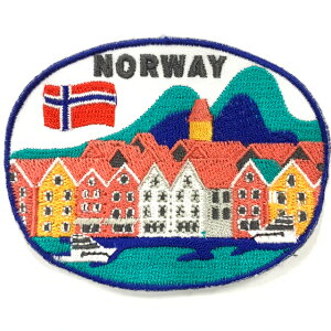 挪威 卑爾根 Bryggen 峽灣小鎮 彩色木屋 電繡士氣章 INS打卡地標 貼章 補丁貼 燙布貼 徽章