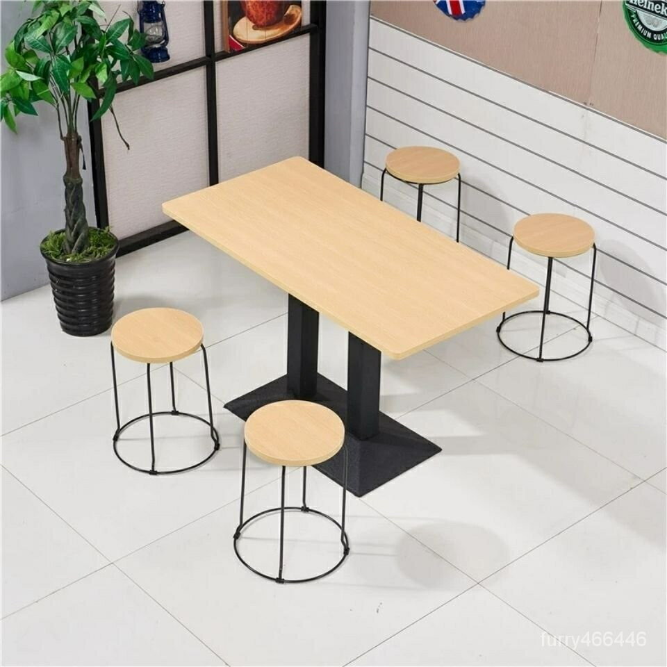 【廠傢促銷】簡約休閒快餐桌小吃店麻辣燙早餐桌子長方形飯店食堂桌椅大排檔桌