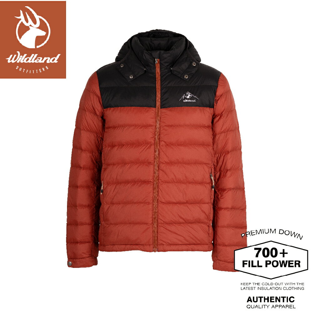 【Wildland 荒野 中 700FP可拆帽拼接羽絨外套《火炎山》】0B22106/保暖外套/機能外套