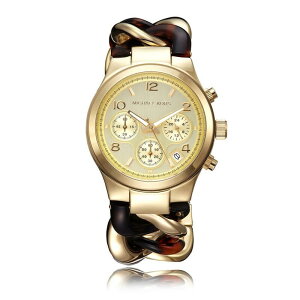 『Marc Jacobs旗艦店』美國代購 MK4222 Michael Kors熱銷新款精鋼間玳瑁錶帶