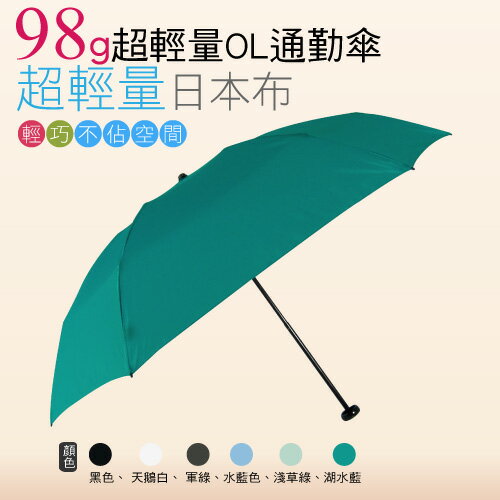 98G超輕量通勤洋傘(湖水藍) / 抗UV /MIT洋傘/ 防曬傘 /雨傘 / 折傘 / 戶外用品