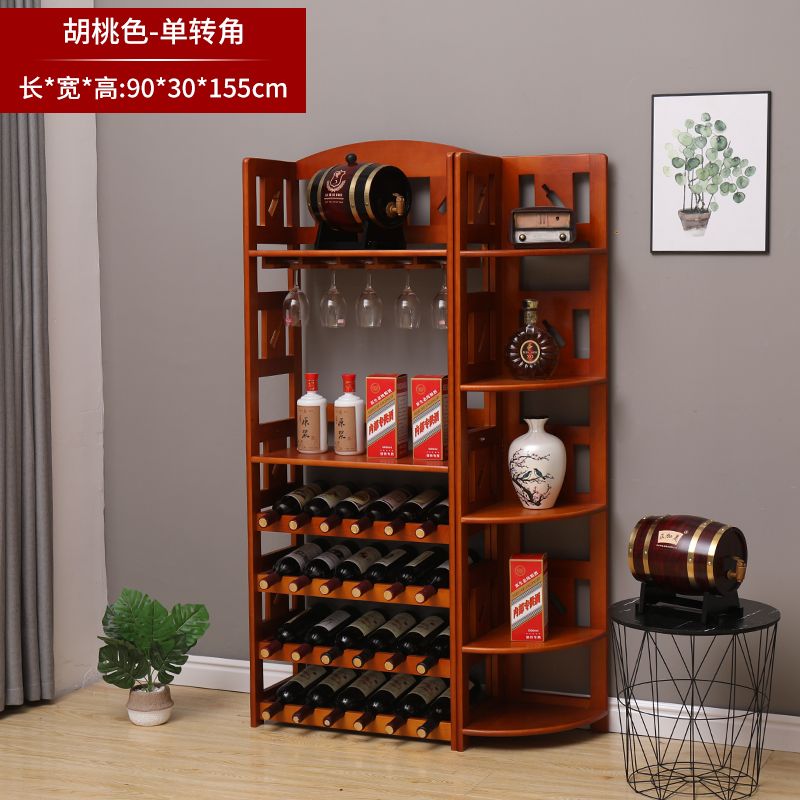 免運開發票 實木紅酒架子葡萄酒架家用倒掛酒杯擺件歐式落地復古白酒櫃置物架-快速出貨