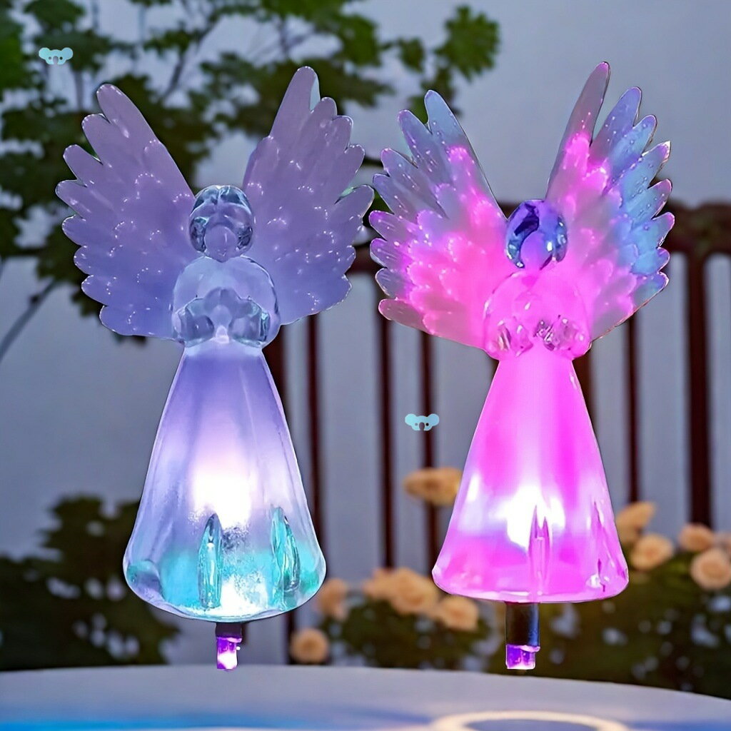 2PCS Outdoor Solar Garden Lights, Solar Angel Decorative