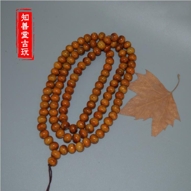 天然西藏牛骨 老牛骨108顆手串犛牛角佛珠蘋果圓珠老料靈骨手鏈男