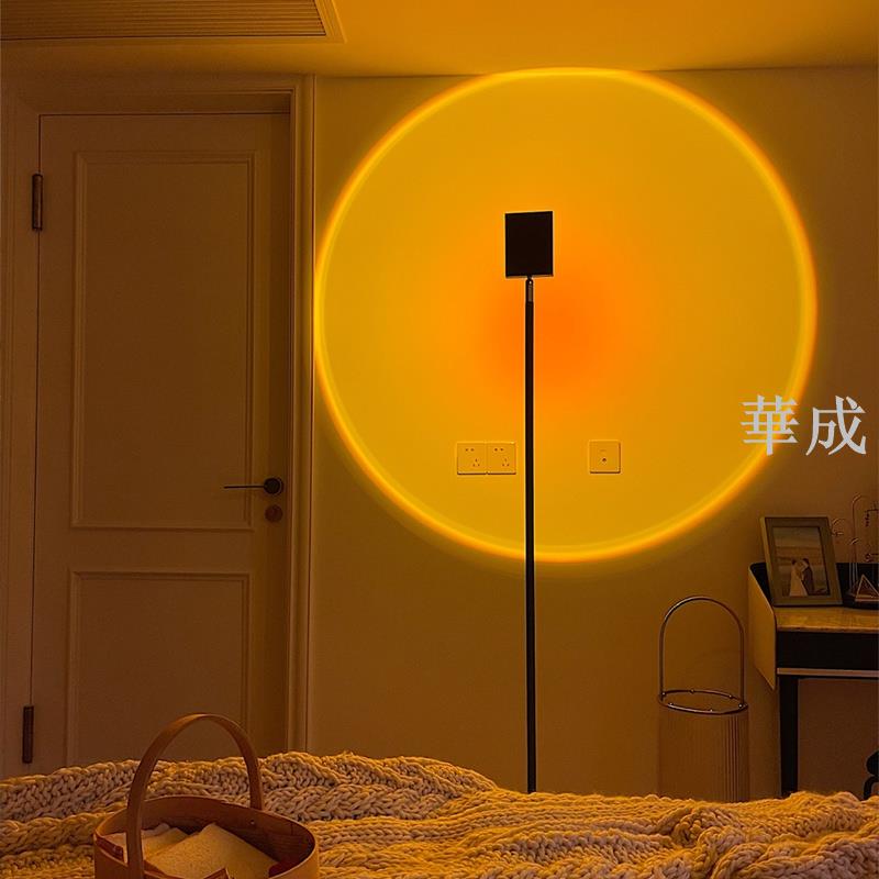 免運110v 日不落燈投影義大利設計師mandalaki夕陽落日燈led網紅氛圍落地燈