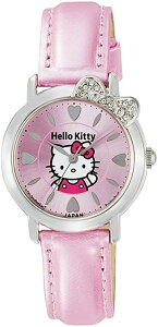 Citizen【日本代購】 凱蒂貓 Hello Kitty 指針顯示皮革錶帶腕錶 粉色