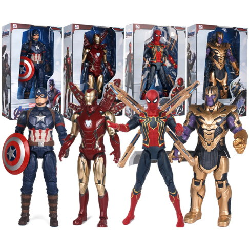 ISONA 35公分正版漫威公仔 復仇者聯盟公仔 鋼鐵人可動模型 中動鋼鐵人公仔 MK85 蜘蛛人 美國隊長 薩諾斯 0