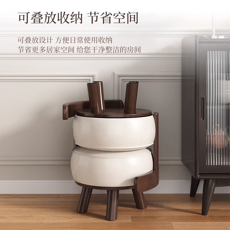 免運/快速出貨 旋轉凳子實木家用矮凳客廳沙發茶幾板凳簡約軟包換鞋兒童久坐板凳